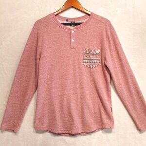 Volcom Mens Red Tribal Pocket Sweater Sz.S/Crew-Henley/French Terry/Pullover